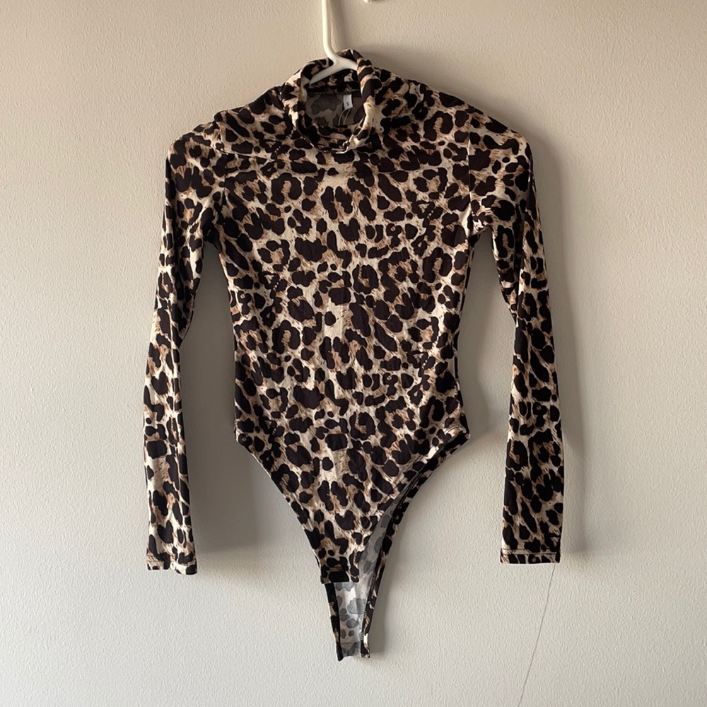 Cheetah Print, turtleneck bodysuit
